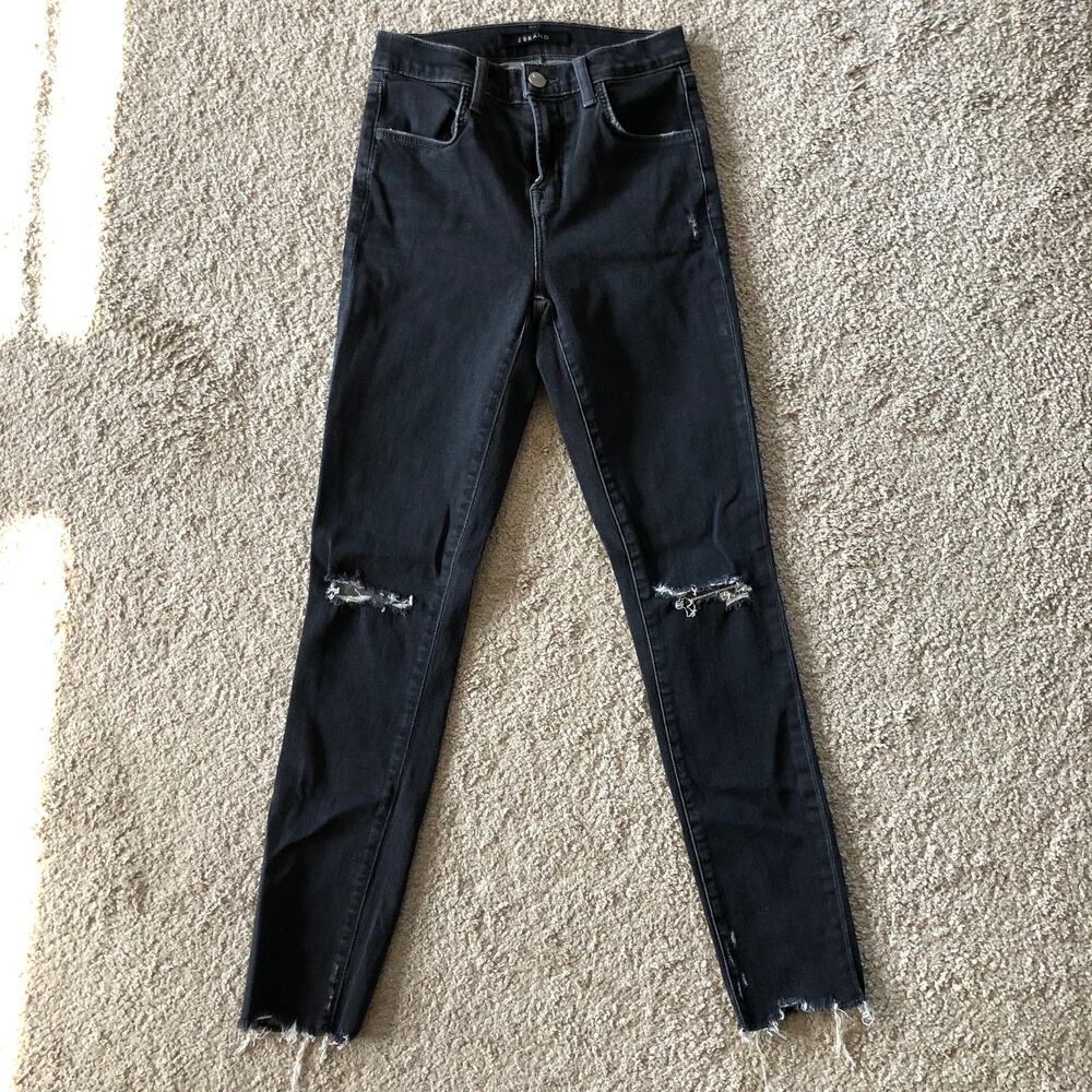 J Brand Women's Jeans Alana High Rise Crop Skinny in Ashes Destruct sz. 24 $228